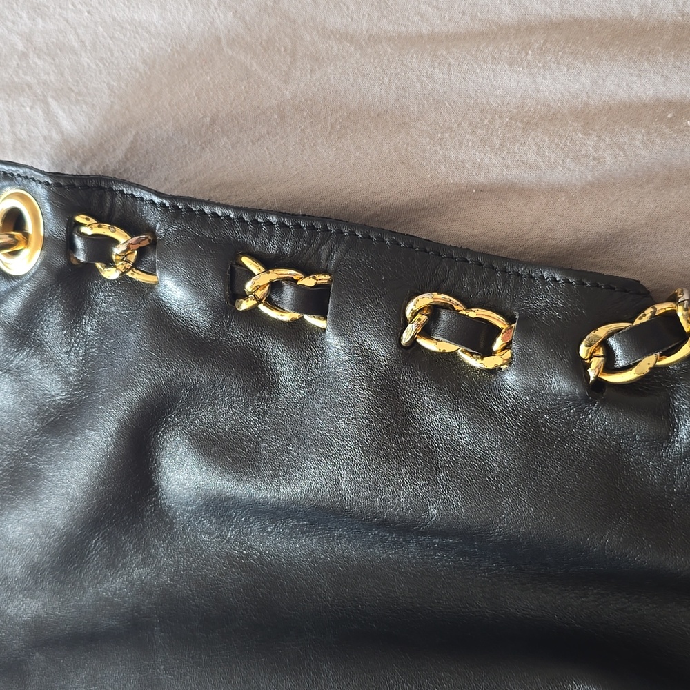 Roberta Gandolfi Italian Genuine Black Leather Hobo Shoulder Bag Made In Italty - Picture 4 of 9